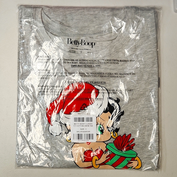 ❤️NWT VINTAGE TORRID TEE - BETTY BOOP  SANTA BABY - CHRISTMAS HOLIDAY PLUS SIZE - Picture 7 of 11